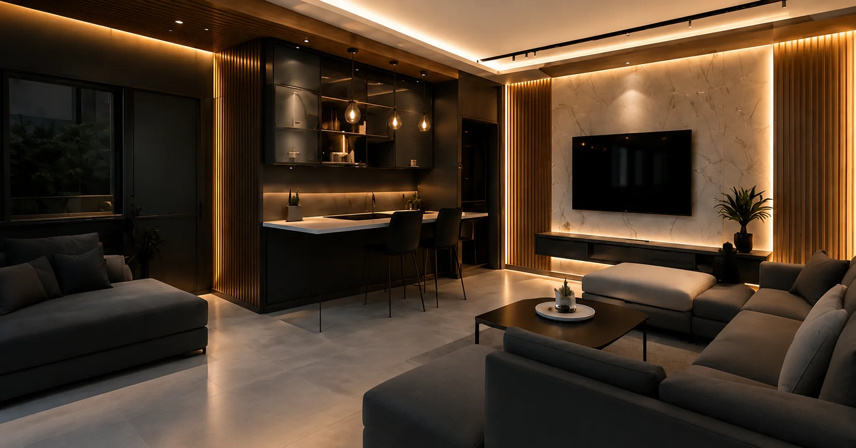 Ambiente com acabamento premium
